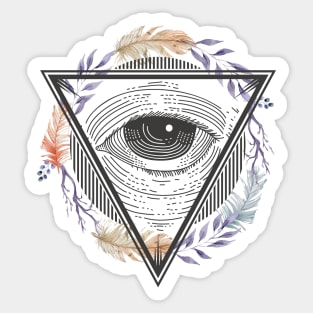 Third Eye Design, Pyramid Eye Art, Triangle Abstract Sticker